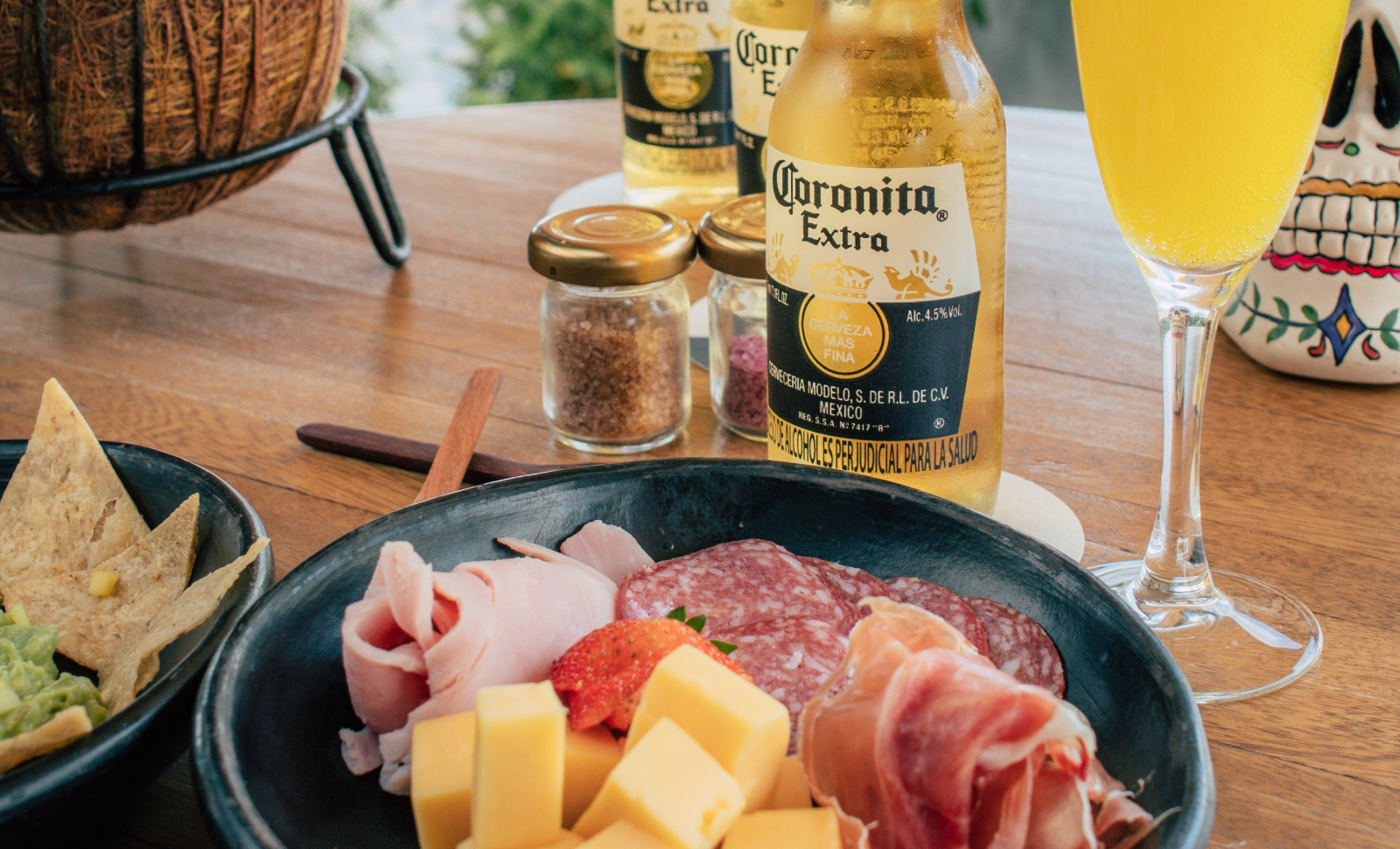 Corona with food